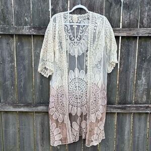 Mystree‎ Ombré Boho Lace Kimono S/M